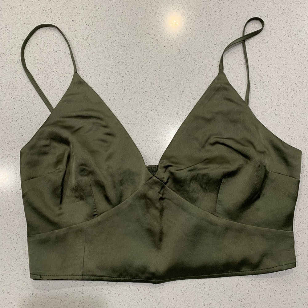Abercrombie & Fitch Olive Green Crop Top